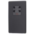 Arlec  2-Gang Dual Voltage Shaver Socket 115/230V Black with Colour-Matched Inserts
