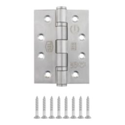 Smith & Locke  Satin Stainless Steel Grade 13 Fire Rated Door Hinges 102mm x 76mm 15 Pack