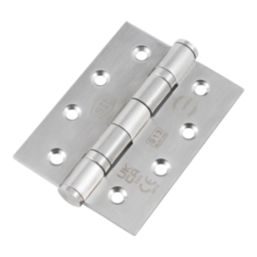 Smith & Locke  Satin Stainless Steel Grade 13 Fire Rated Door Hinges 102mm x 76mm 15 Pack