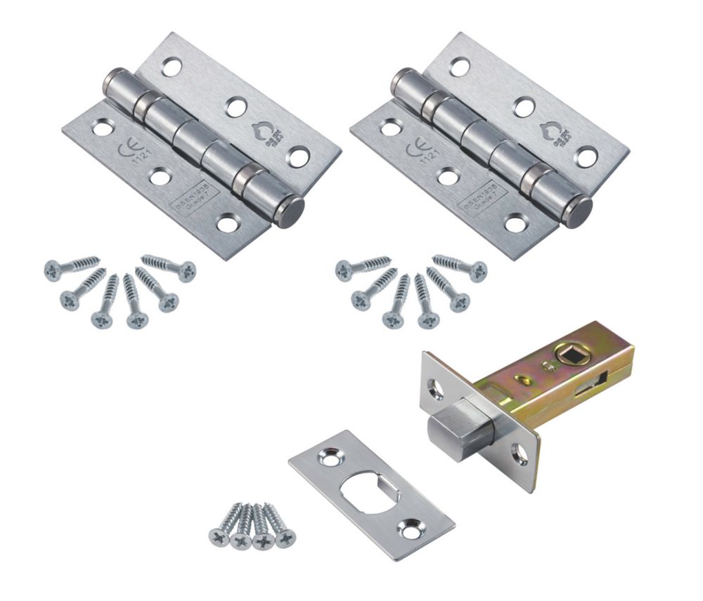 Smith & Locke Internal Bathroom Pack Satin Chrome | Door Latches