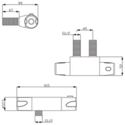 ETAL Atlas Exposed Single Outlet Thermostatic Chrome Shower Valve