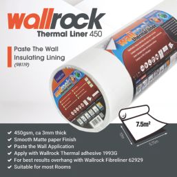 Wallrock White Thermal Liner Wallpaper 750mm x 10m