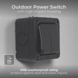 British General  IP66 20A 2-Gang 2-Way Weatherproof Outdoor Switch with LED