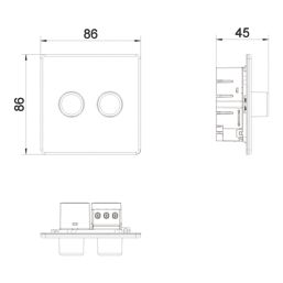LAP  2-Gang 2-Way LED Dimmer Switch  Antique Brass with Colour-Matched Inserts