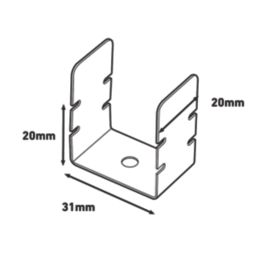 D-Line Safe-D40 U Clip Fire Rated Steel Cable Clips 38-40mm 50 Pack