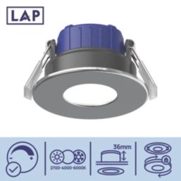 LAP Chaac Fixed  Fire Rated LED Downlights Polished Chrome 5.5W 600lm 10 Pack