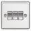 Knightsbridge  10AX 3-Gang 2-Way Light Switch  Polished Chrome