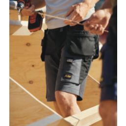 Snickers 6175 Stretch Work Shorts Steel Grey / Black 31" W