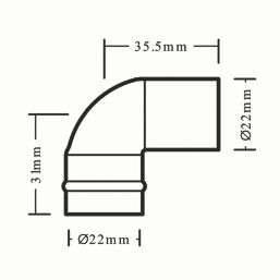 Flomasta  Copper Solder Ring Equal 90° Elbow 22mm