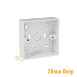 D-Line SSB28W/2 1-Gang Surface Pattress  Box 28mm 2 Pack