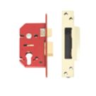 Union Fire Rated  Brass Euro Profile Mortice Lock 68mm Case - 45mm Backset