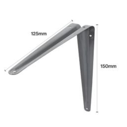 Essentials London Shelf Brackets Grey 150mm x 125mm 20 Pack
