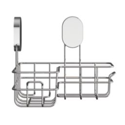 Swirl Caldew 1-Tier Bathroom Corner Shower Basket Chrome