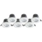 4lite  Fixed  Fire Rated LED CCT Downlights Matt White 7W 720lm 6 Pack