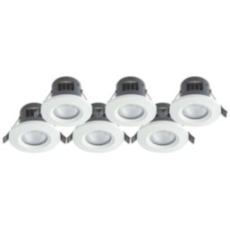 4lite  Fixed  Fire Rated LED CCT Downlights Matt White 7W 720lm 6 Pack