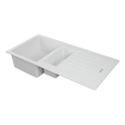 Carysil TD150-WH 1.5 Bowl Granite Composite Kitchen Sink White Reversible 1000mm x 500mm