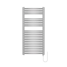 Flomasta 1100mm x 500mm 853BTU Chrome Curved Electric Towel Radiator