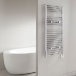 Flomasta 1100mm x 500mm 853BTU Chrome Curved Electric Towel Radiator