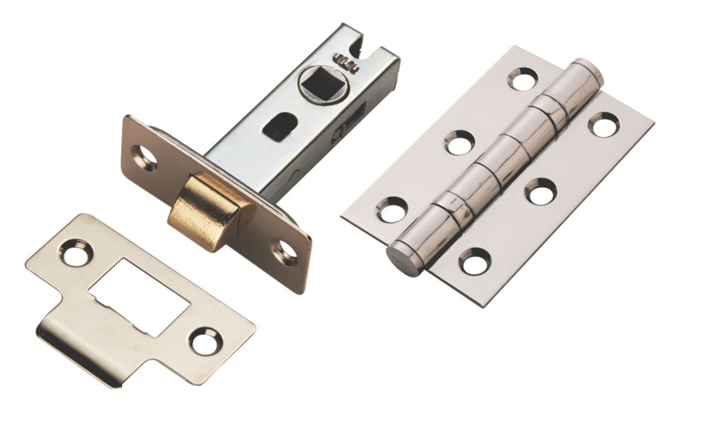 Smith & Locke Fire Rated Latch Pack Polished Chrome Screwfix