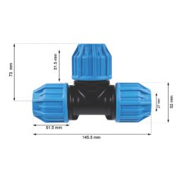 Flomasta  MDPE Compression Equal Tee 25mm