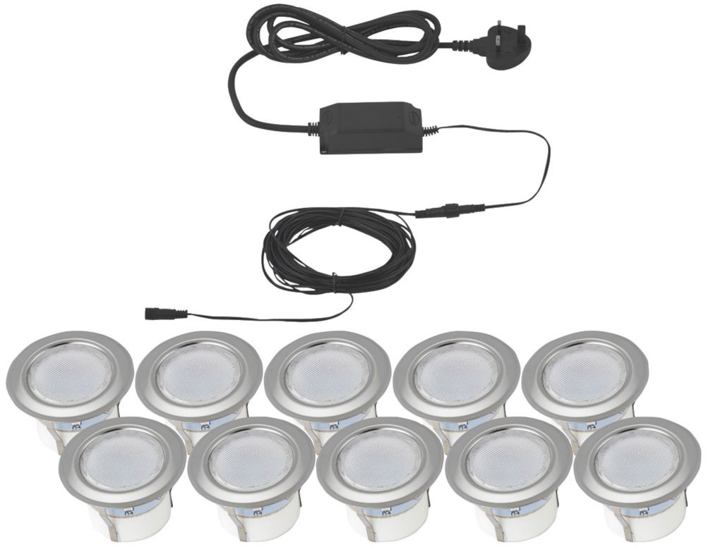 LAP Apollo Blue 45mm Outdoor LED Deck Light Kit Polished Stainless