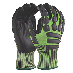 UCI Hantex INF-C5 Colour Coded Impact & Cut Resistant Gloves Green/Black  Large