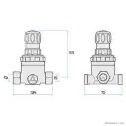 Reliance Valves 312 Compact Pressure Relief Valve 1.5-6.0bar 15mm x 15mm