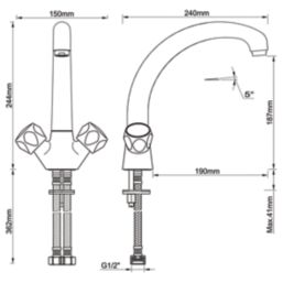 Mono Mixer Kitchen Tap Chrome