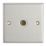 Contactum iConic 1-Gang Isolated Female Coaxial TV Socket Brushed Steel with White Inserts