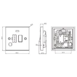 Knightsbridge  13A Switched Fused Spur & Flex Outlet with LED Antique Brass