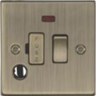 Knightsbridge  13A Switched Fused Spur & Flex Outlet with LED Antique Brass