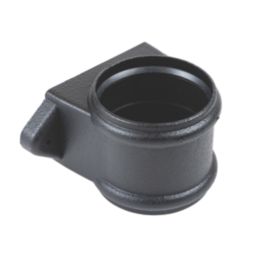 FloPlast Cast Iron Effect Push-Fit Double Socket Pipe Coupler Black 110mm