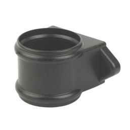 FloPlast Cast Iron Effect Push-Fit Double Socket Pipe Coupler Black 110mm