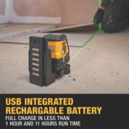 DEWALT DCLE14201GB-XJ Green Self-Levelling Cross-Line USB Laser
