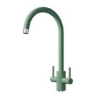ETAL Sorrento Twin Lever Kitchen Mixer Tap Sage Green