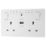 LAP  13A 2-Gang SP Switched Wi-Fi Extender + 2.1A 10.5W 1-Outlet Type A USB Charger White
