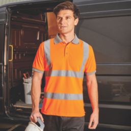 Site Farne Hi-Vis Polo Shirt Orange Medium 43" Chest