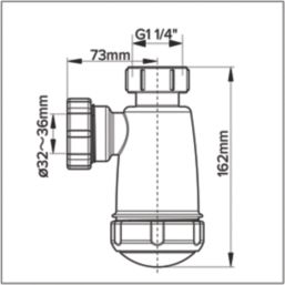 Flomasta  Round Bottle Trap White 32mm