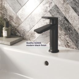 Bristan Frammento Black 170mm Standard Lever Mono Basin Mixer Tap  With Clicker Waste
