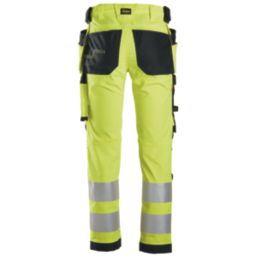 Snickers 6243 Hi-Vis Work Trousers Yellow 44" W 32" L