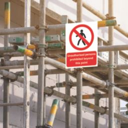 Essentials   "Unauthorised Persons Prohibited Beyond This Point" Sign 500mm x 300mm