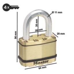 Master Lock Excell Laminated Steel  Weatherproof Long Shackle  Padlock 64mm