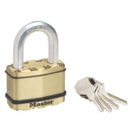 Master Lock Excell Laminated Steel  Weatherproof Long Shackle  Padlock 64mm