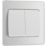 British General Evolve 20A 16AX 2-Gang 2-Way Wide Rocker Light Switch  Brushed Steel with White Inserts