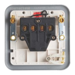 Contactum  20A 1-Gang DP Metal Clad Control Switch & Flex Outlet with Neon with White Inserts