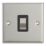 Contactum iConic 20A 1-Gang DP Control Switch Brushed Steel  with Black Inserts