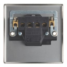 Contactum iConic 20A 1-Gang DP Control Switch Brushed Steel  with Black Inserts