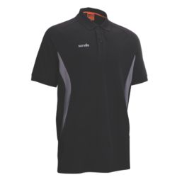 Scruffs Trade Tech Moisture Wicking Work Polo Black 3X Large 46" Chest