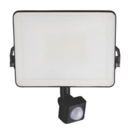 TCP  Indoor & Outdoor LED Floodlight With PIR Sensor Black  30W 4800lm