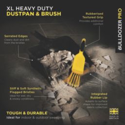 Bulldozer Pro XL Dustpan & Brush Black & Yellow 2 Piece Set